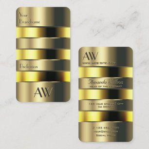 Gold and Yellow Optical Can Faux Engraving Letters Business Card