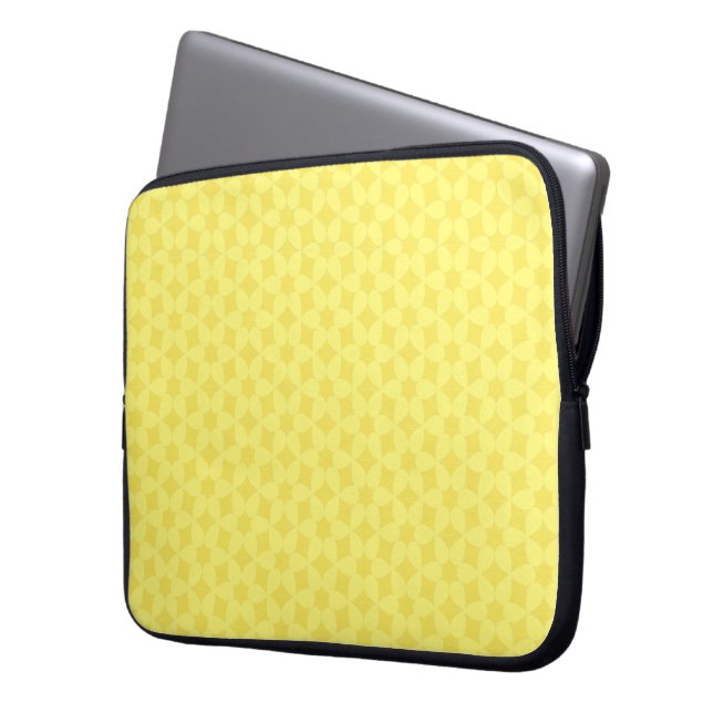 Gold and Yellow Pattern Laptop Case (Front Left)