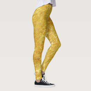 Gold and yellow plated marble pattern leggings