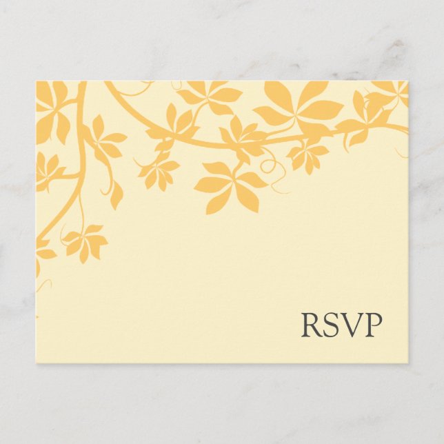 Gold And Yellow RSVP Response Cards (Front)