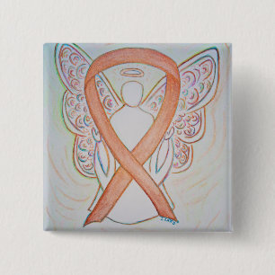 Gold Angel Awareness Ribbon Custom Art Pins