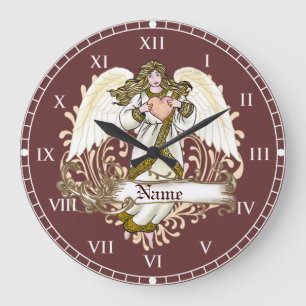 Gold Angel Heart clock
