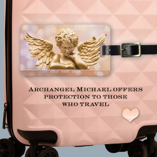 Gold Angel Sparkling Luggage Tag