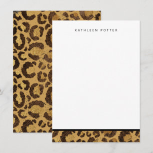 Gold Animal Print Stationery Note Cards