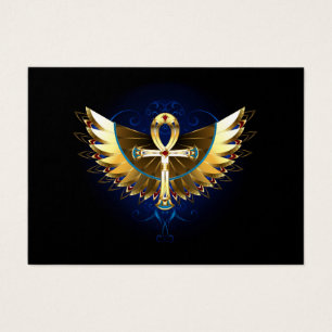 Gold Ankh with Wings
