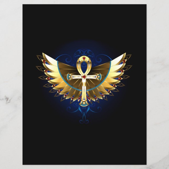 Gold Ankh with Wings (Front)