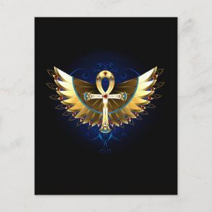 Gold Ankh with Wings