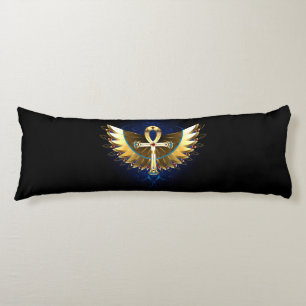 Gold Ankh with Wings Body Cushion