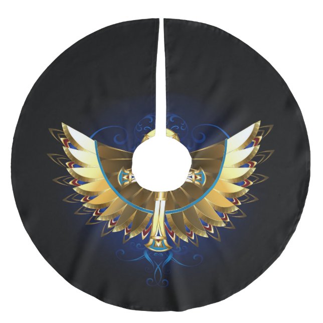 Gold Ankh with Wings Brushed Polyester Tree Skirt (Front)