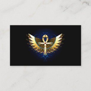 Gold Ankh with Wings Business Card