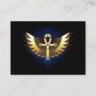 Gold Ankh with Wings Business Card