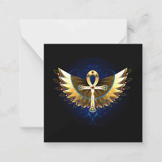Gold Ankh with Wings Card (Front)