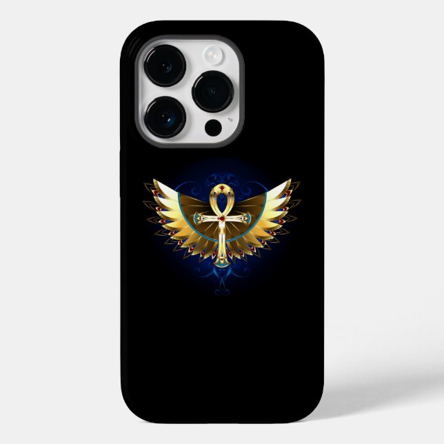 Gold Ankh with Wings Case-Mate iPhone Case (Back)