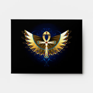 Gold Ankh with Wings Envelope