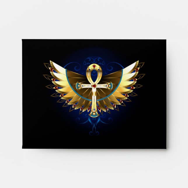 Gold Ankh with Wings Envelope (Front)