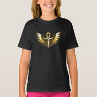 Gold Ankh with Wings