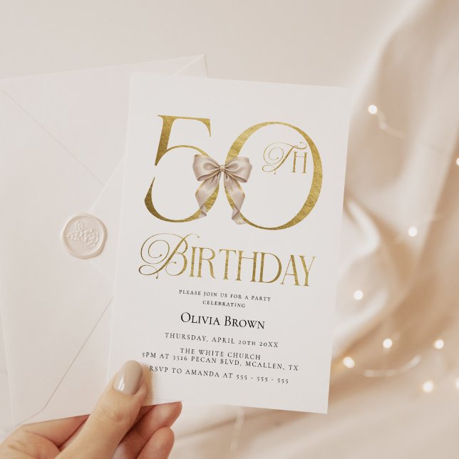 Gold Anniversary 50th Birthday Party Invitation (Creator Uploaded)