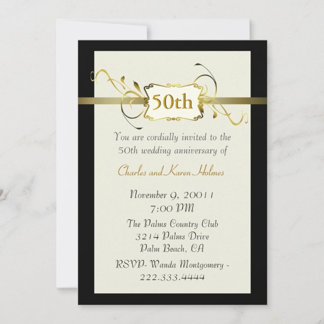 Gold Anniversary Invitation (Front)