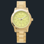 Gold Anniversary Monogram Watch<br><div class="desc">Gold Anniversary Monogram Golden Bracelet Watch. Gold brushed metal dial face with Golden anniversary wish, "Forever Yours" and name of the person giving the gift. Customise and personalise the text on the dial and add your own text, name, monogram.Click the "Customise it" button to change the colour of the text....</div>