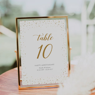Gold Anniversary Table Numbers Card - GAC333