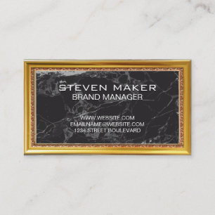Gold Antique Border Black Border Business Card