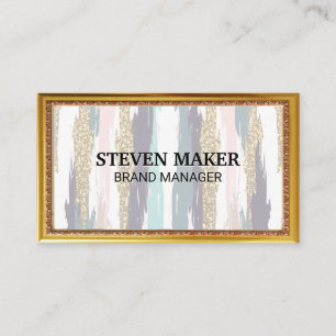 Gold Antique Border   Boho Design Business Card