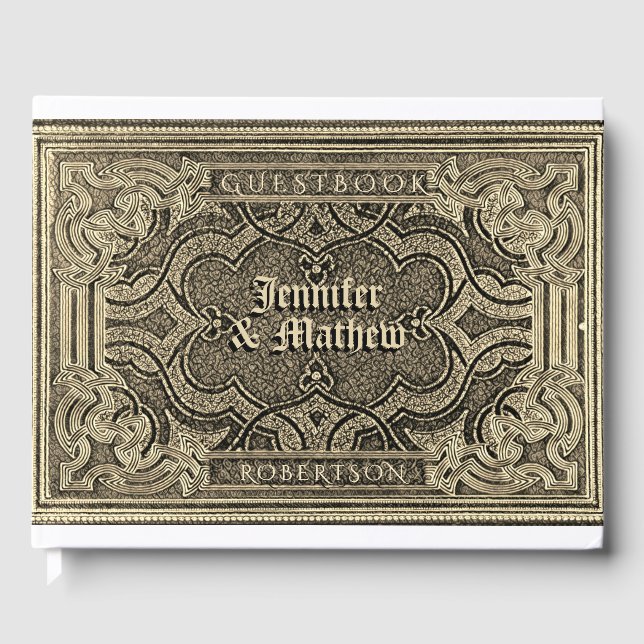 Gold Antique Look Guest Book (Front)