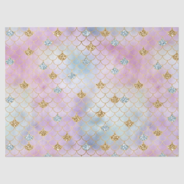 Gold Aqua Glitter Dream Purple Blush Mermaid      Tissue Paper (Front)