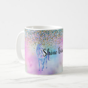 Gold Aqua Glitter Purple Unicorn Sparkle      Coffee Mug