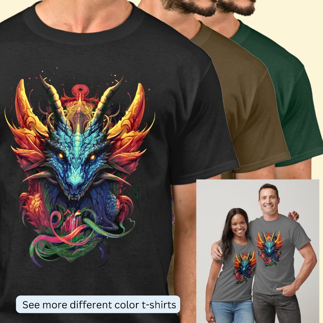 Gold Aqua Red Dragon T-Shirt (Creator Uploaded)