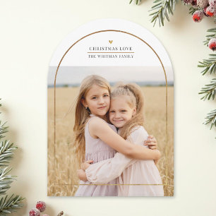 Gold Arch Overlay Elegant Christmas Love Photo Holiday Card