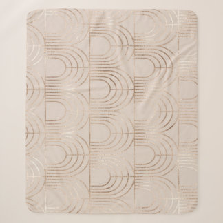 Gold Arch Tiles Art Deco. Sherpa Blanket