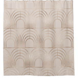 Gold Arch Tiles Art Deco. Shower Curtain