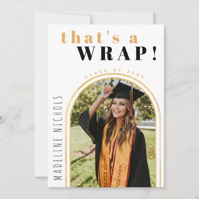Gold Arches Photo Graduation Announcement (Front)