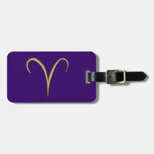 gold aries luggage tag