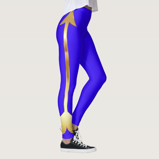 Gold Arrow Blue Leggings (Right)
