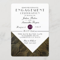 Gold Art Deco 1920's | Engagement Party Invite