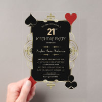 Gold Art Deco Casino Vegas Woman 21st Birthday