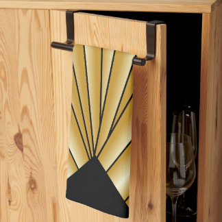 Gold Art Deco Design Tea Towel