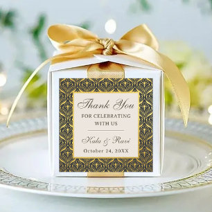 Gold Art Deco Floral Return Gift Favour