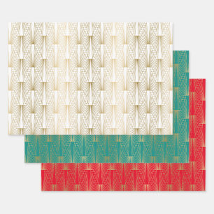 Gold art-deco pattern custom background wrapping paper sheet