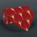Gold Art Deco Pattern & Deep Red Background Tie<br><div class="desc">Elegant gold tones vintage Art Deco pattern over the deep red customizable background color.</div>