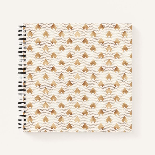 Gold Art Deco Pattern Notebook (Front)