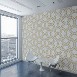 Gold Art Deco Pattern On White Wallpaper<br><div class="desc">This elegant design features beautiful gold Art Deco geometric pattern on a white background.</div>