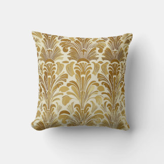 Gold Art Deco Pattern Pillow
