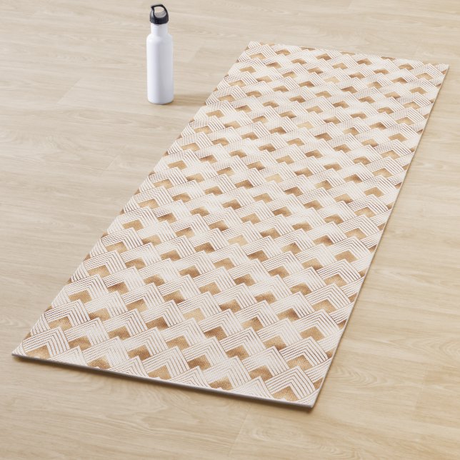 Gold Art Deco Pattern Yoga Mat (In Situ)