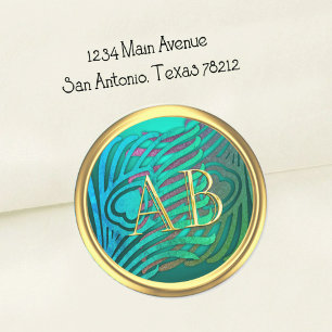 Gold Art Deco Peacock Envelope Seal