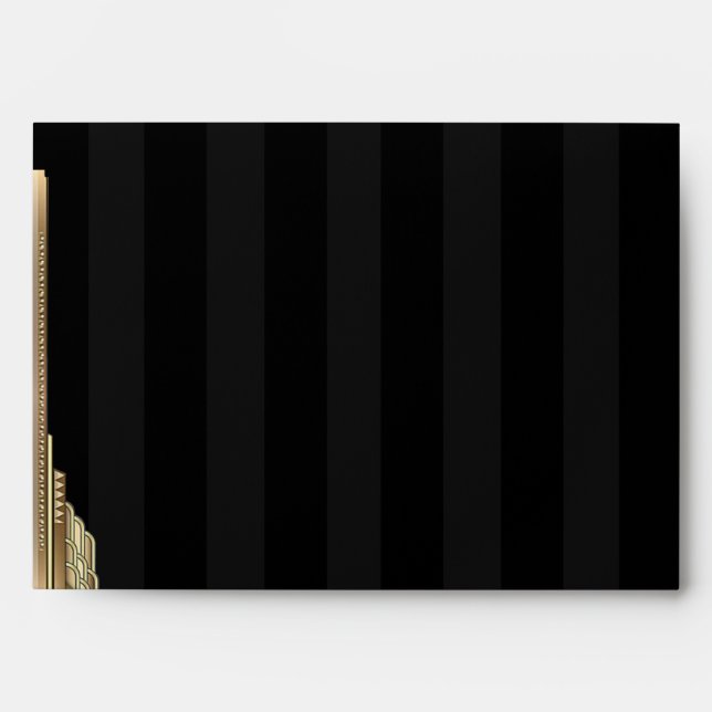 Gold Art Deco Stripe Wedding Envelope (Front)