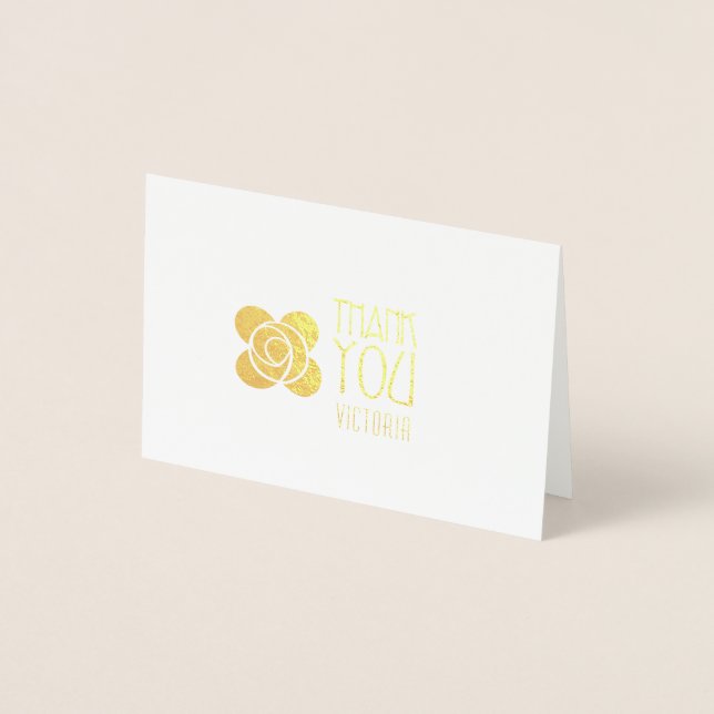 Gold Art Deco Thank You Card  (Front)