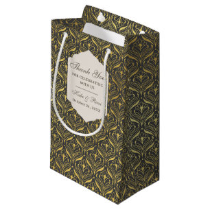 Gold Art Deco Wedding Return Gift Favour Gift Bag